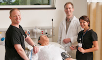 Nursing students with patient